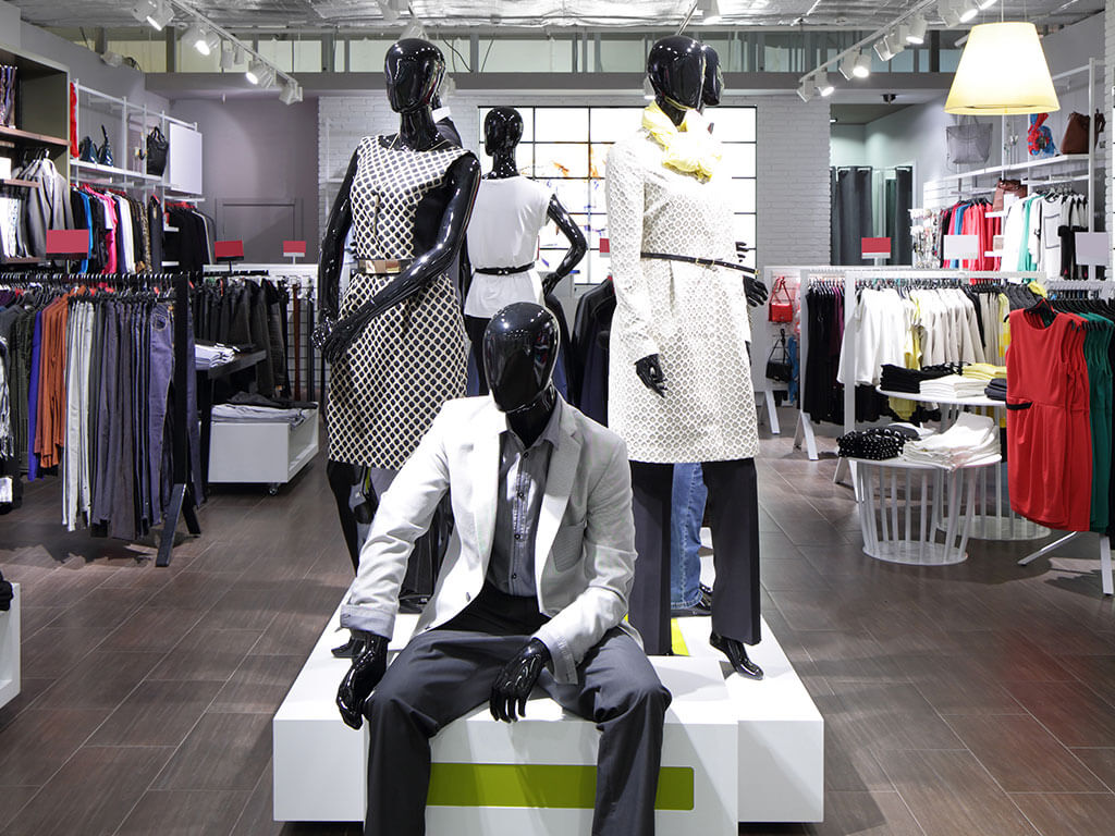 Interior of a fashion retail store